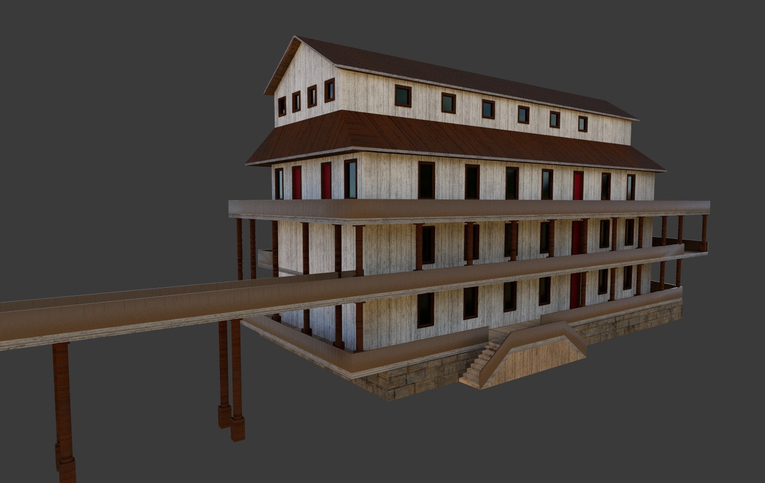 Patapsco Hotel textured render
