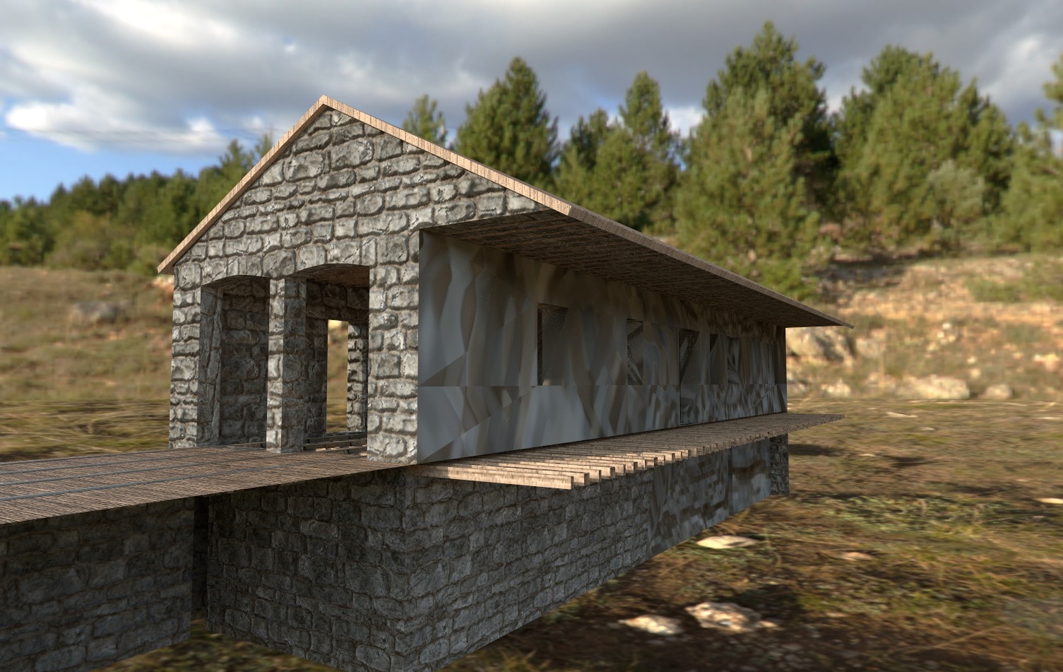 Station rendered in Adobe Substance Painter