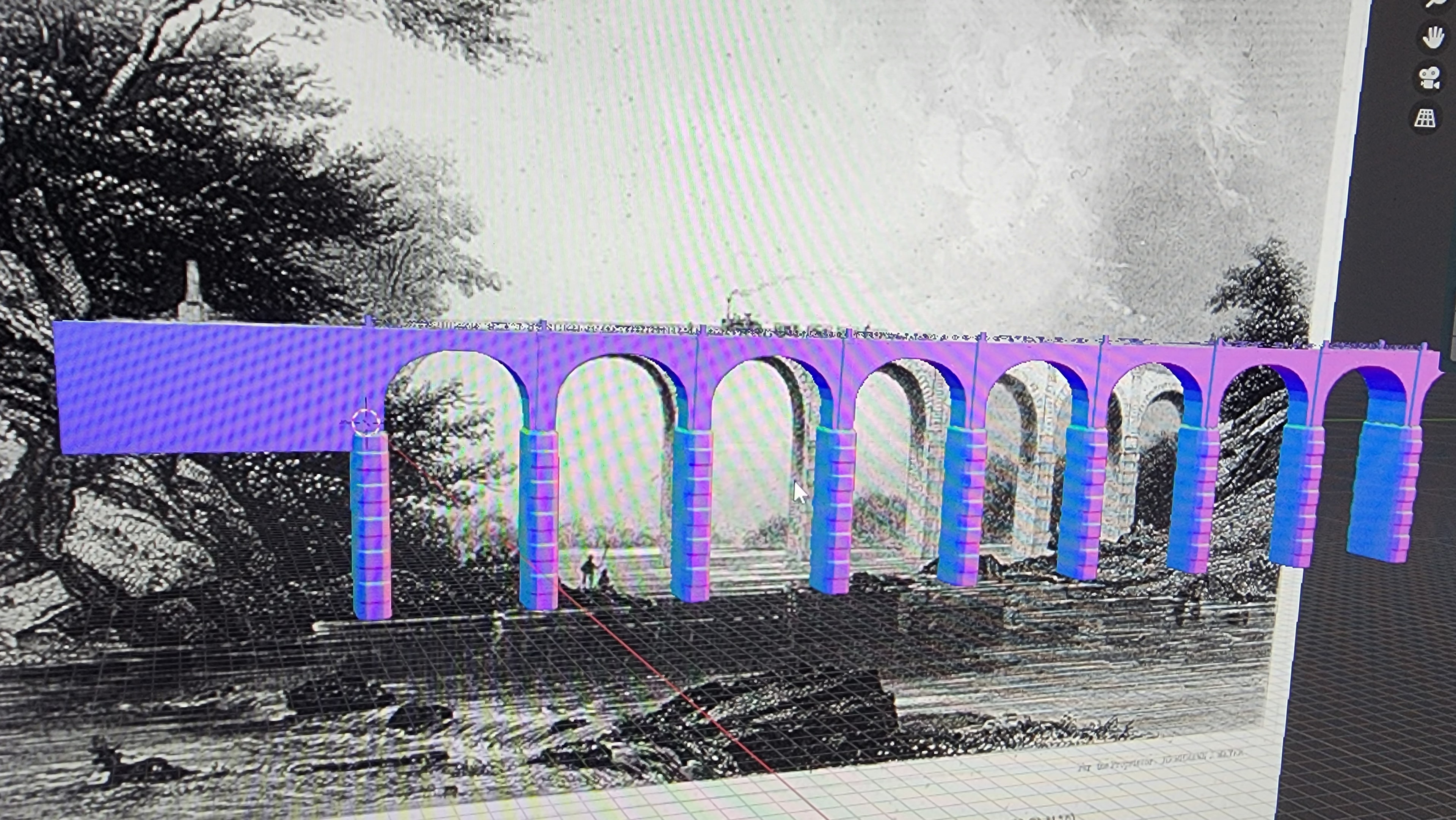 Viaduct bridge wireframe model