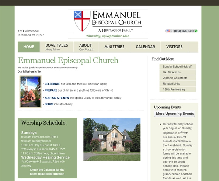 Emmanuel Episcopal Church website homepage